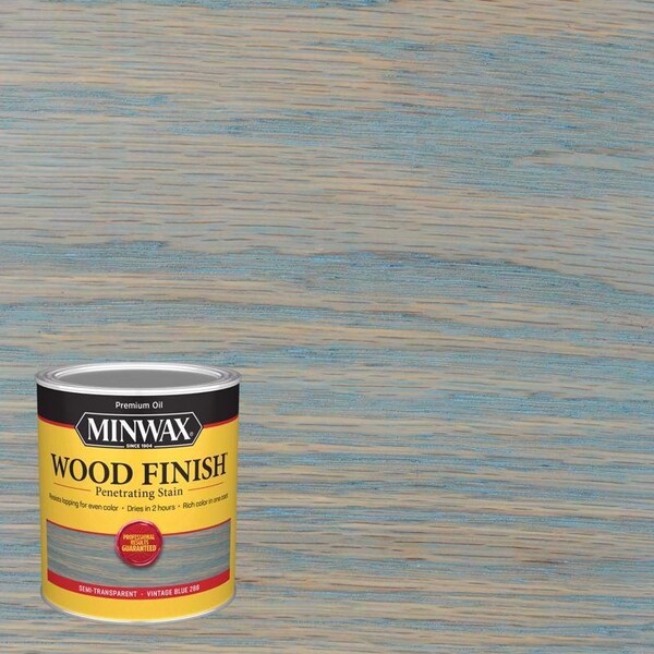 Minwax Wood Finish Semi-Transparent Vintage Blue Oil-Based Penetrating Wood Stain 1 qt, PK4 701104444 - main